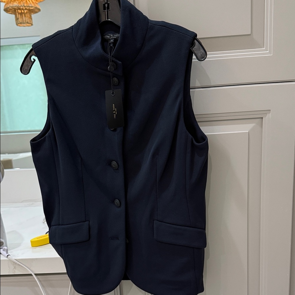 Rag and Bone Navy Sadie Vest NWT